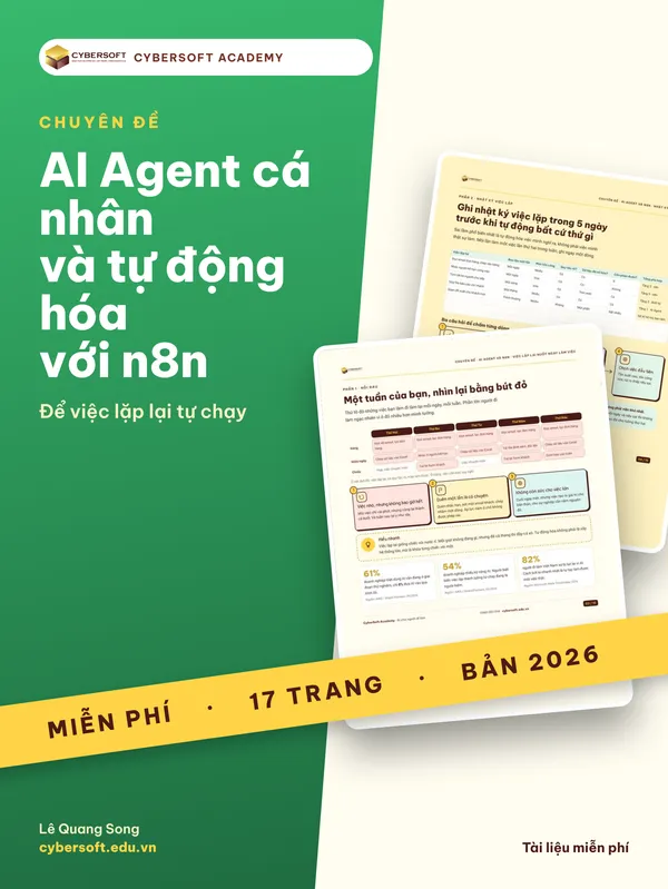 Bìa AI Agent cá nhân và tự động hóa với n8n