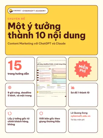 Bìa Một ý tưởng thành 10 nội dung: Content Marketing với ChatGPT và Claude