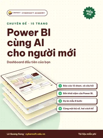 Bìa Power BI cùng AI cho người mới: dashboard đầu tiên của bạn