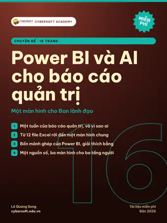 Bìa Power BI và AI cho báo cáo quản trị: một màn hình cho Ban lãnh đạo