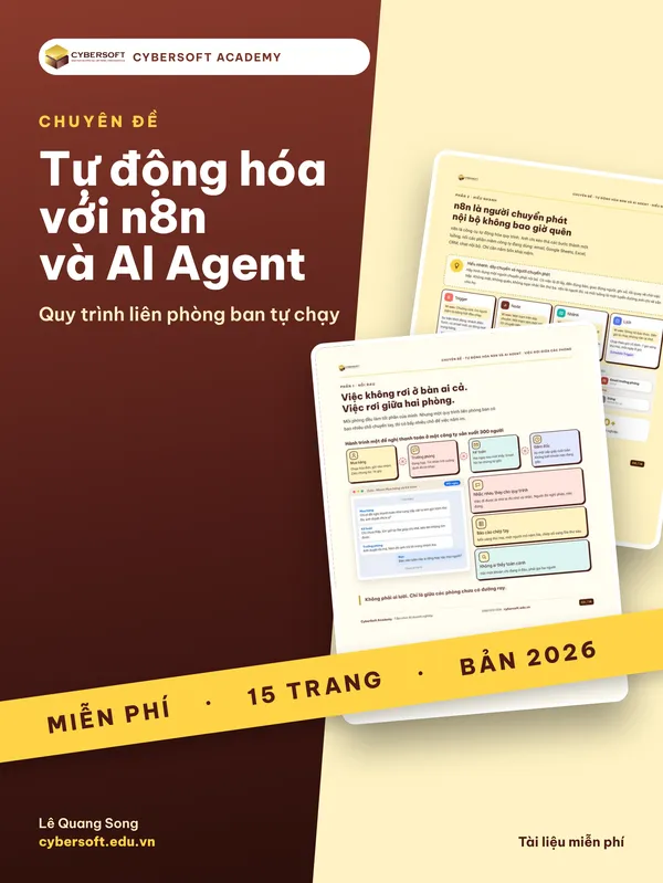 Bìa Tự động hóa với n8n và AI Agent: quy trình liên phòng ban tự chạy