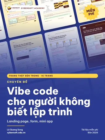 Bìa Vibe code cho người không biết lập trình: landing page, form, mini app