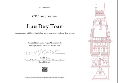 CS50 Certificate