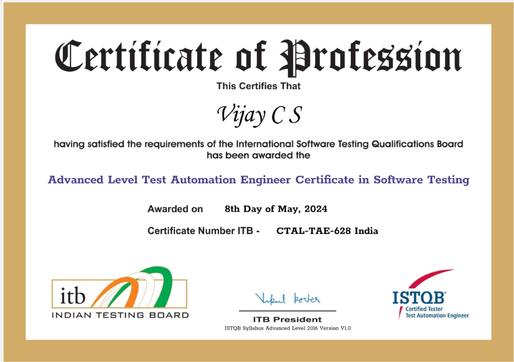 Automation Test Certified