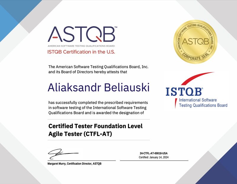 Certified CTFL_AT Tester