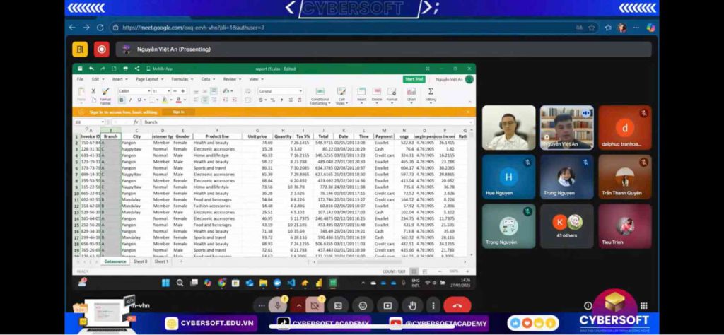 Khóa học Nhập môn phân tích dữ liệu và tự động hóa AI với Python tại CyberSoft