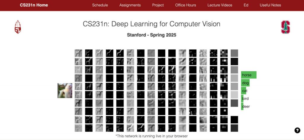 CS231n: Convolutional Neural Networks for Visual Recognition (Stanford University)