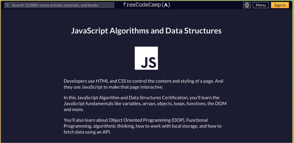 JavaScript Algorithms and Data Structures – freeCodeCamp